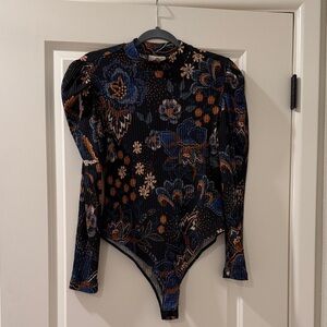 FARM Rio Snakes Bouquet Black Bodysuit